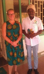 Trace Uganda Director with Kelsey after a reusable sanitary pads training